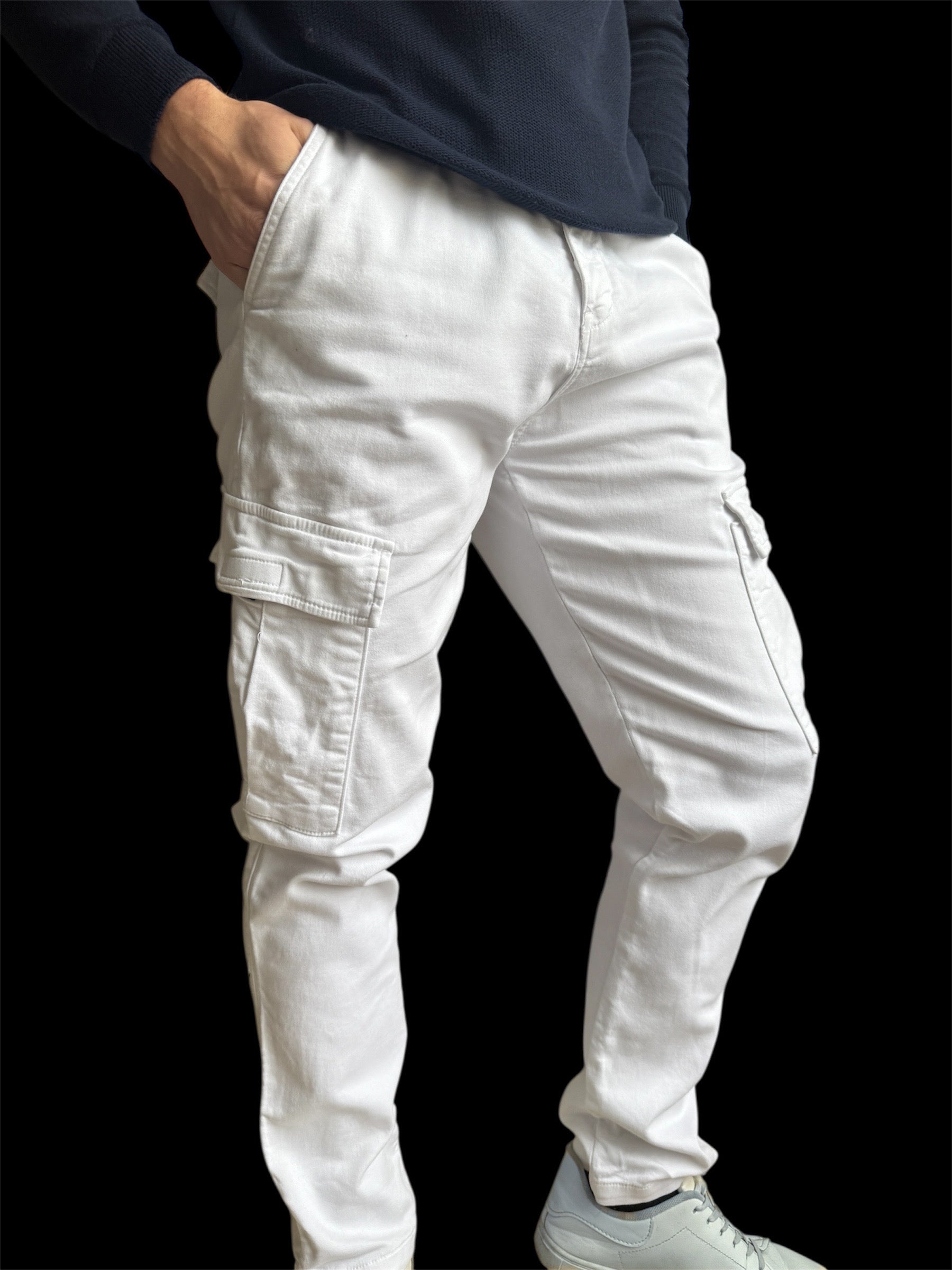 Pantalon Cargo – Blanc - miniature 2