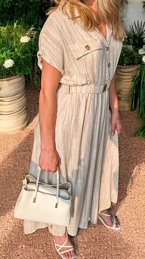 La robe chemise ceinturée - miniature 2