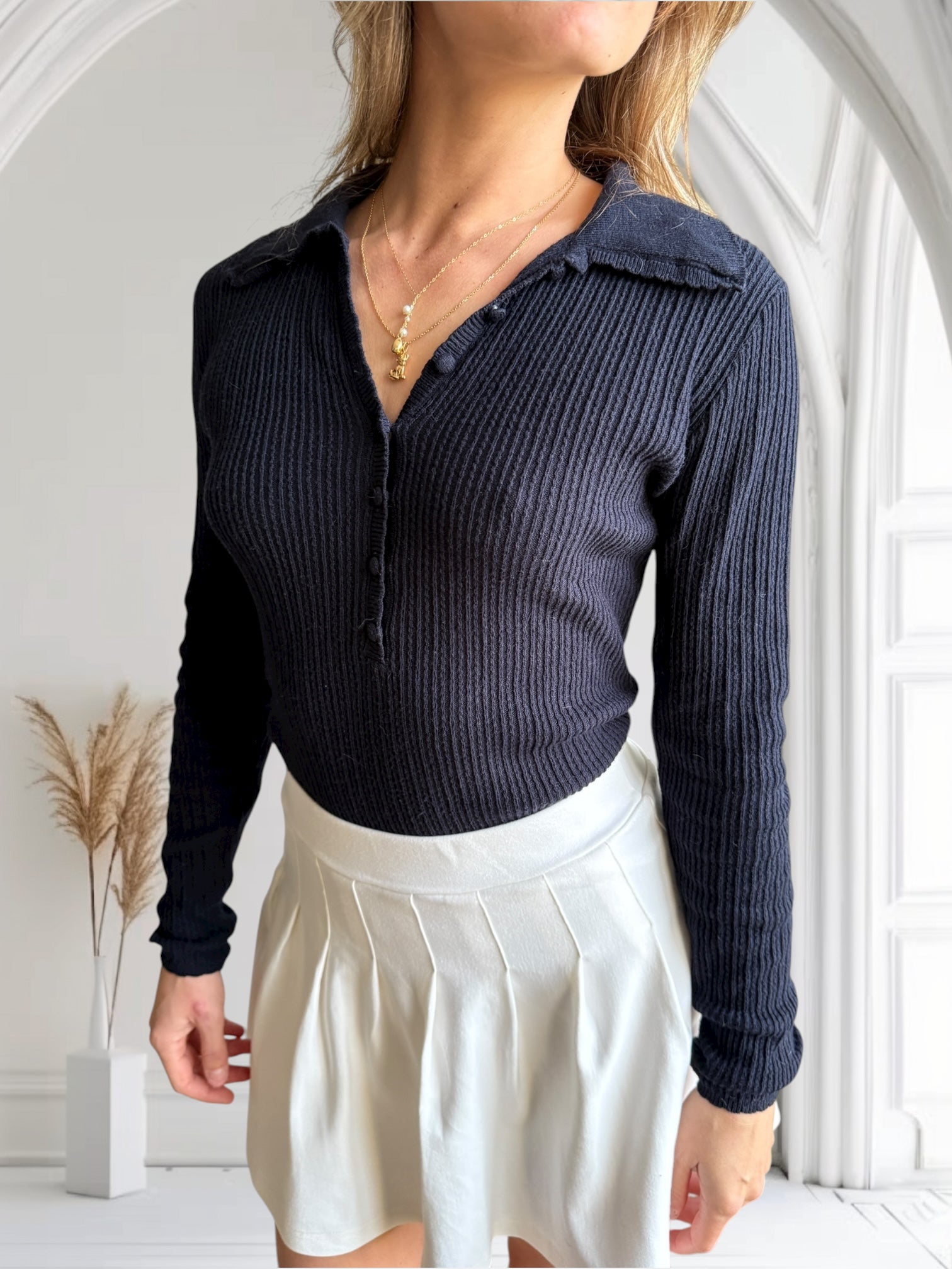 Pull Nathæl Bleu Marine - miniature 5