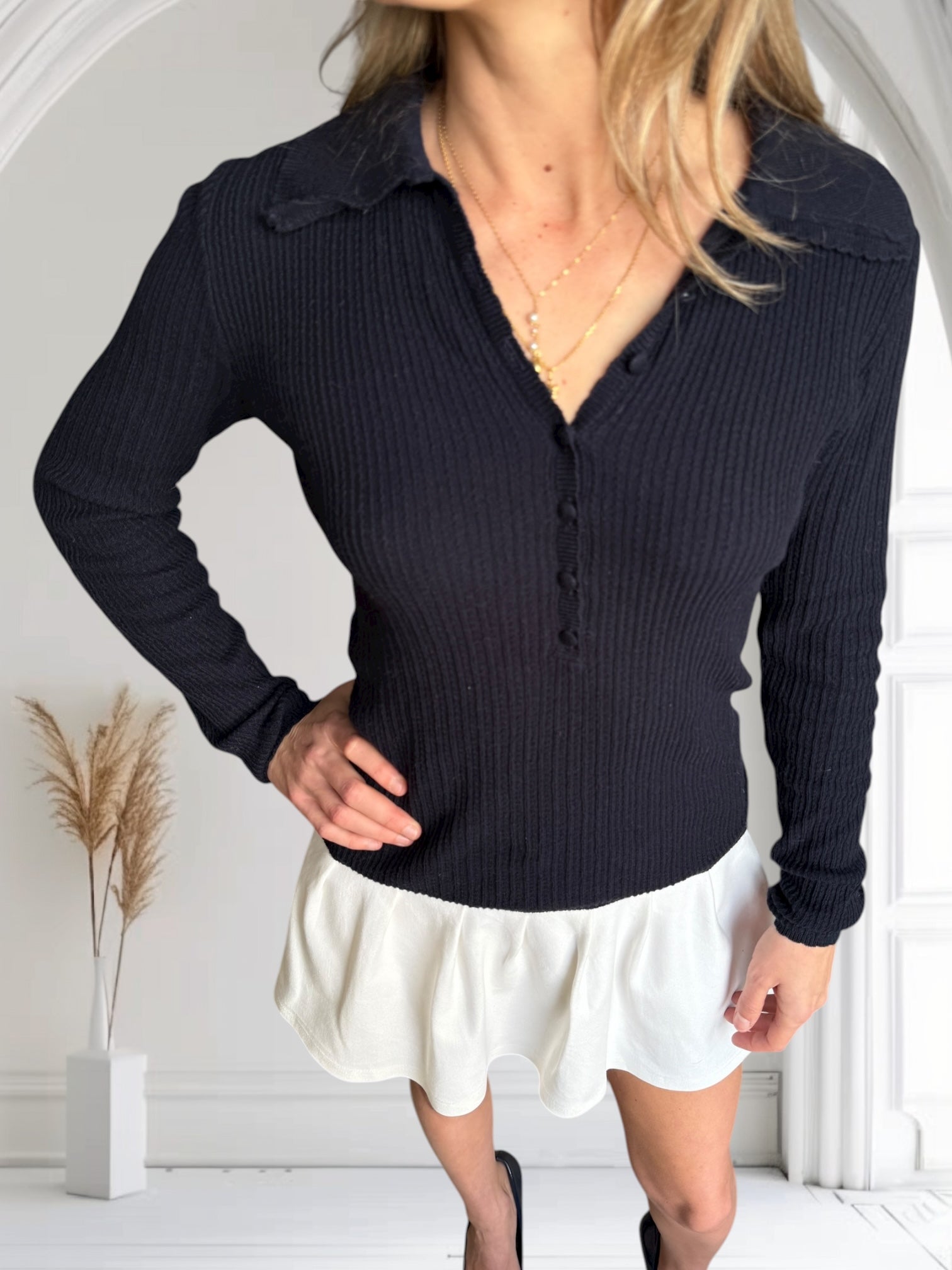 Pull Nathæl Bleu Marine - miniature 9