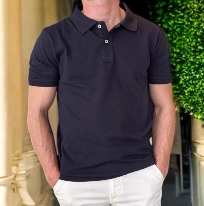 Polo Coton Piqué – Bleu Marine – 100% coton