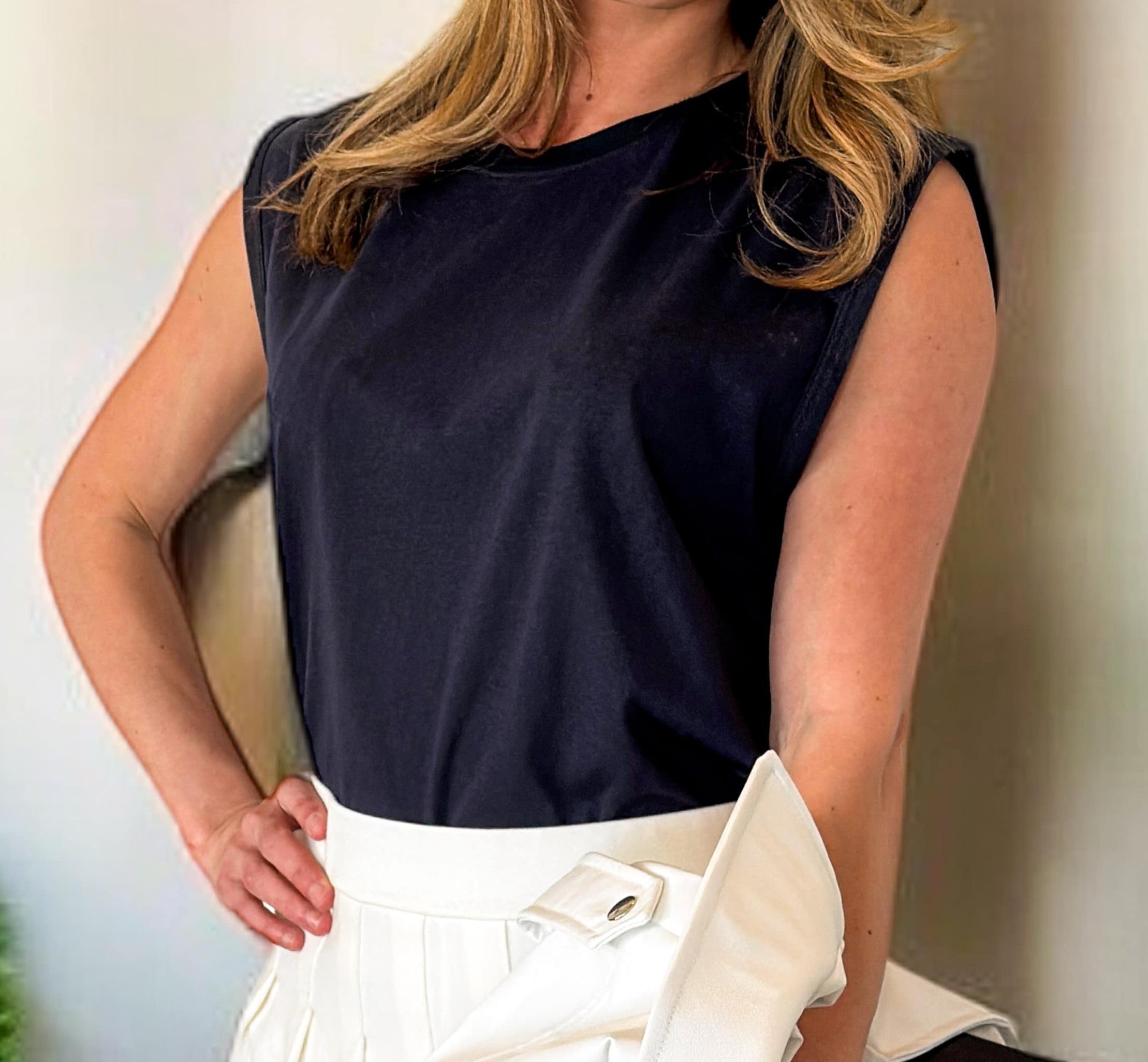 T-Shirt Sans Manches femme – Bleu Marine