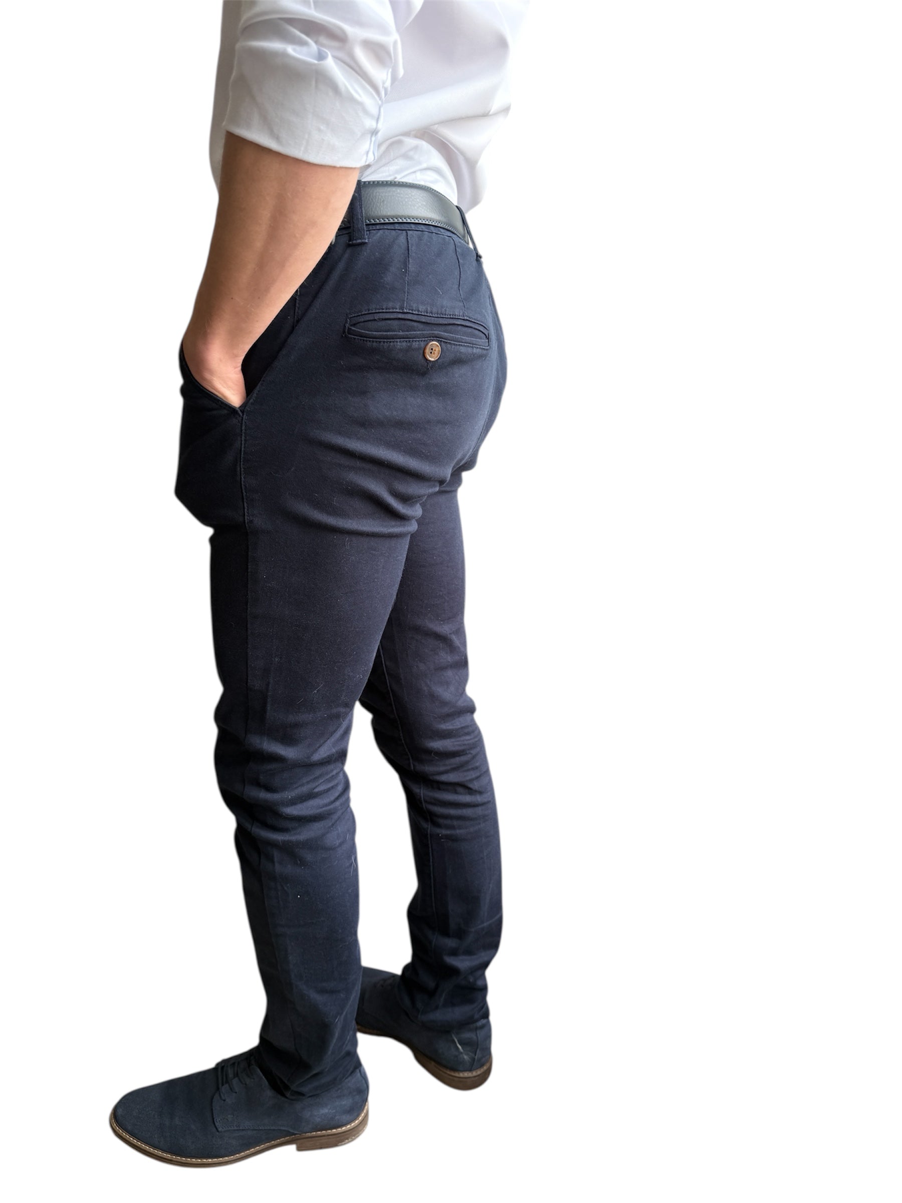 Pantalon Chino Slim – Bleu Marine - miniature 2