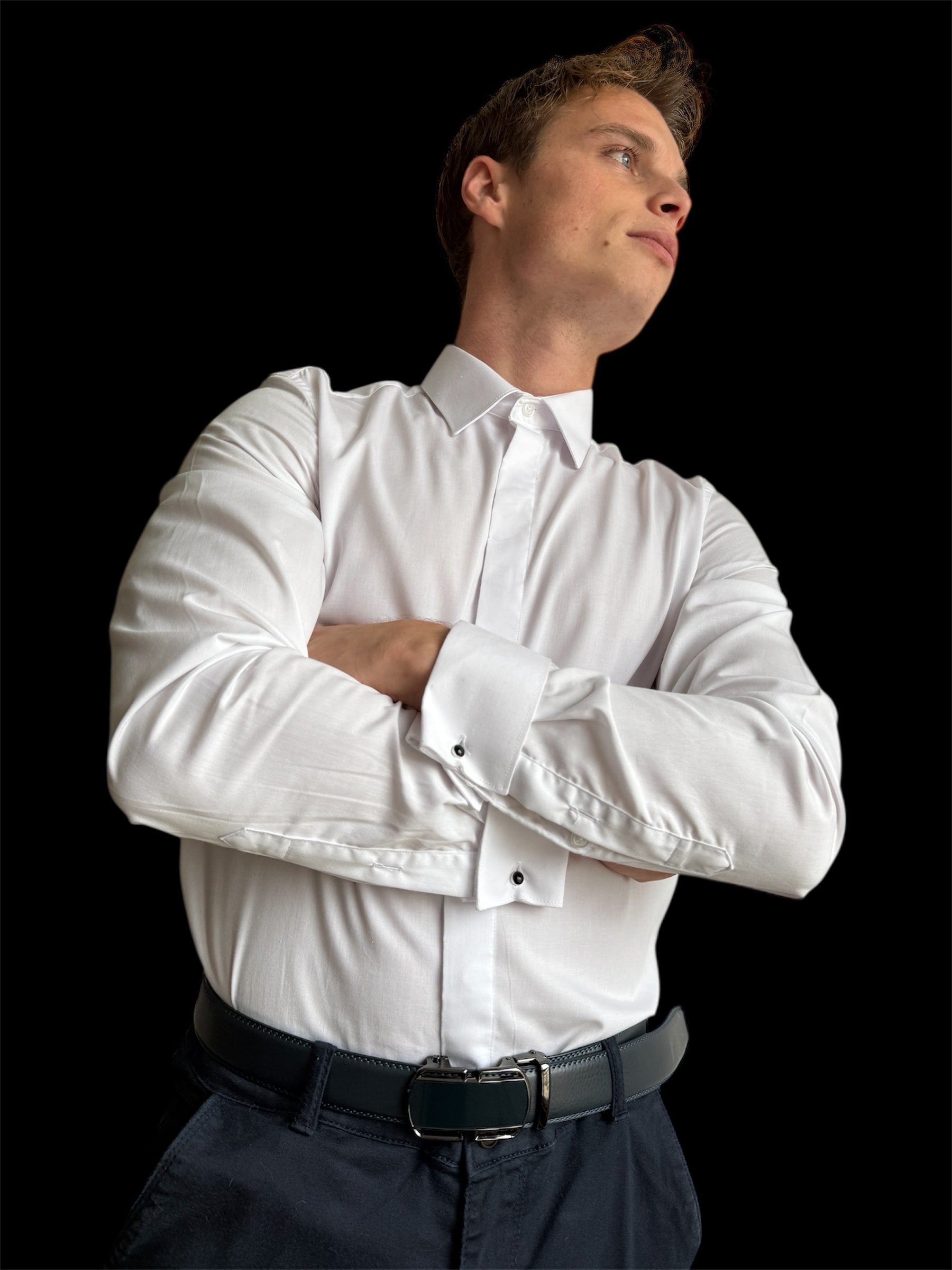 Chemise Blanche Cache Boutons 65/35 - miniature 5