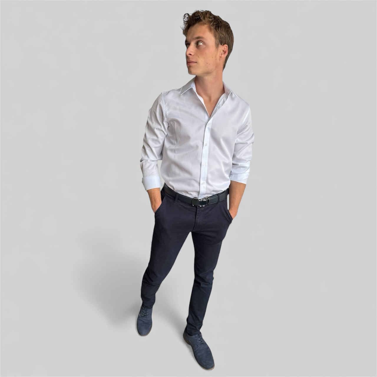 Chemise Slim Fit en Popeline – Blanc - miniature 2