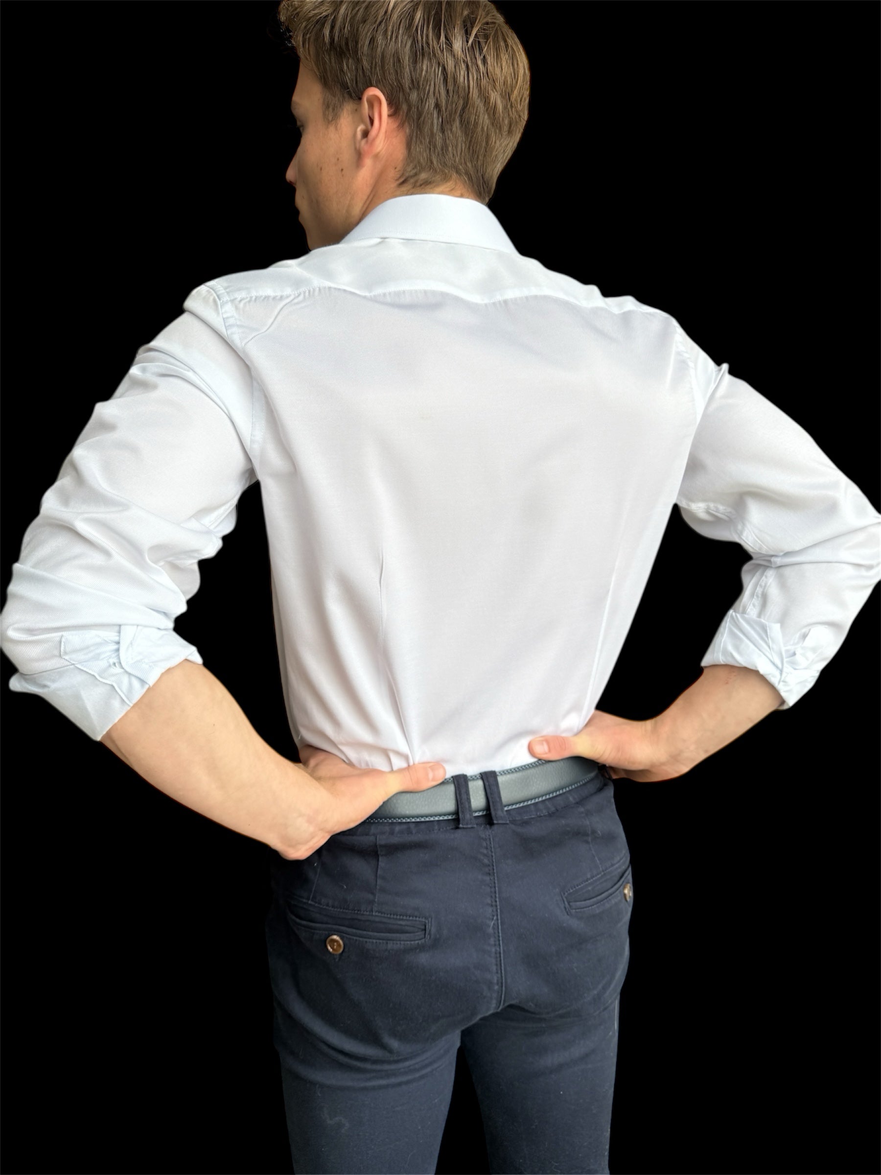 Chemise Slim Fit en Popeline – Blanc - miniature 3