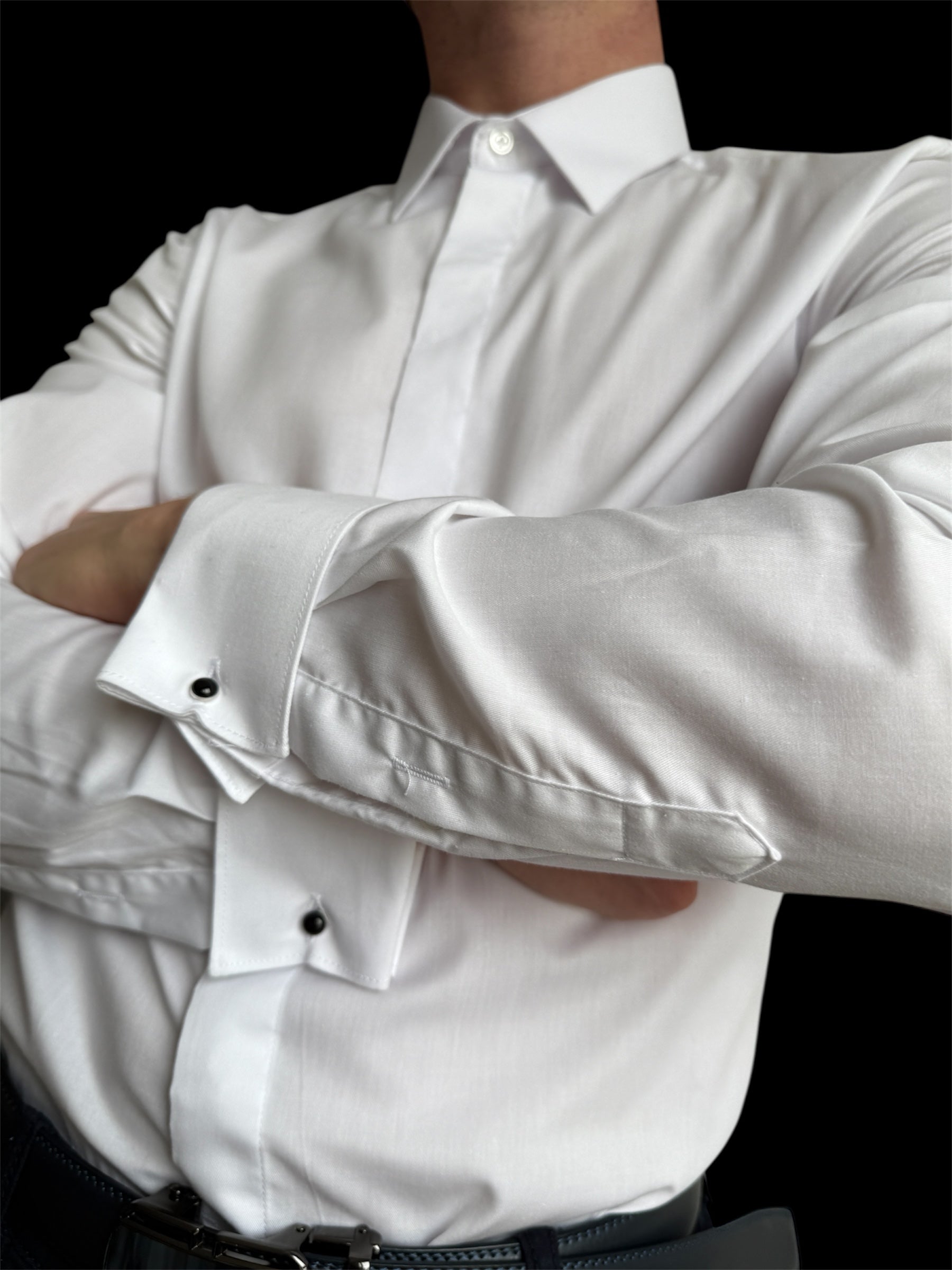 Chemise Blanche Cache Boutons 65/35