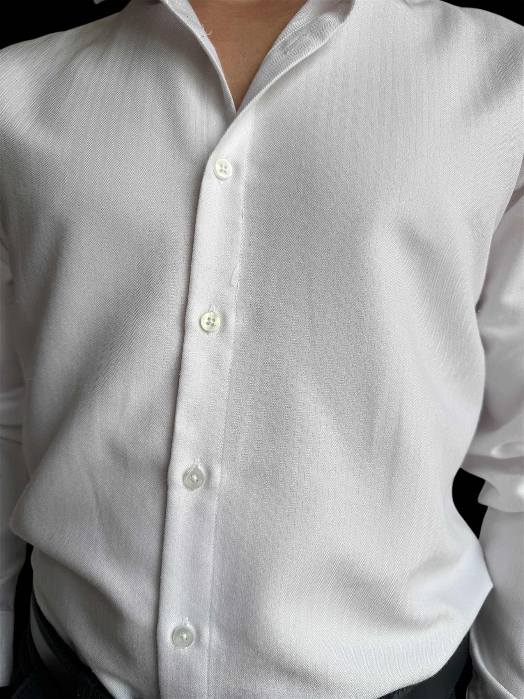 Chemise Chevron Bambou Blanche - miniature 2