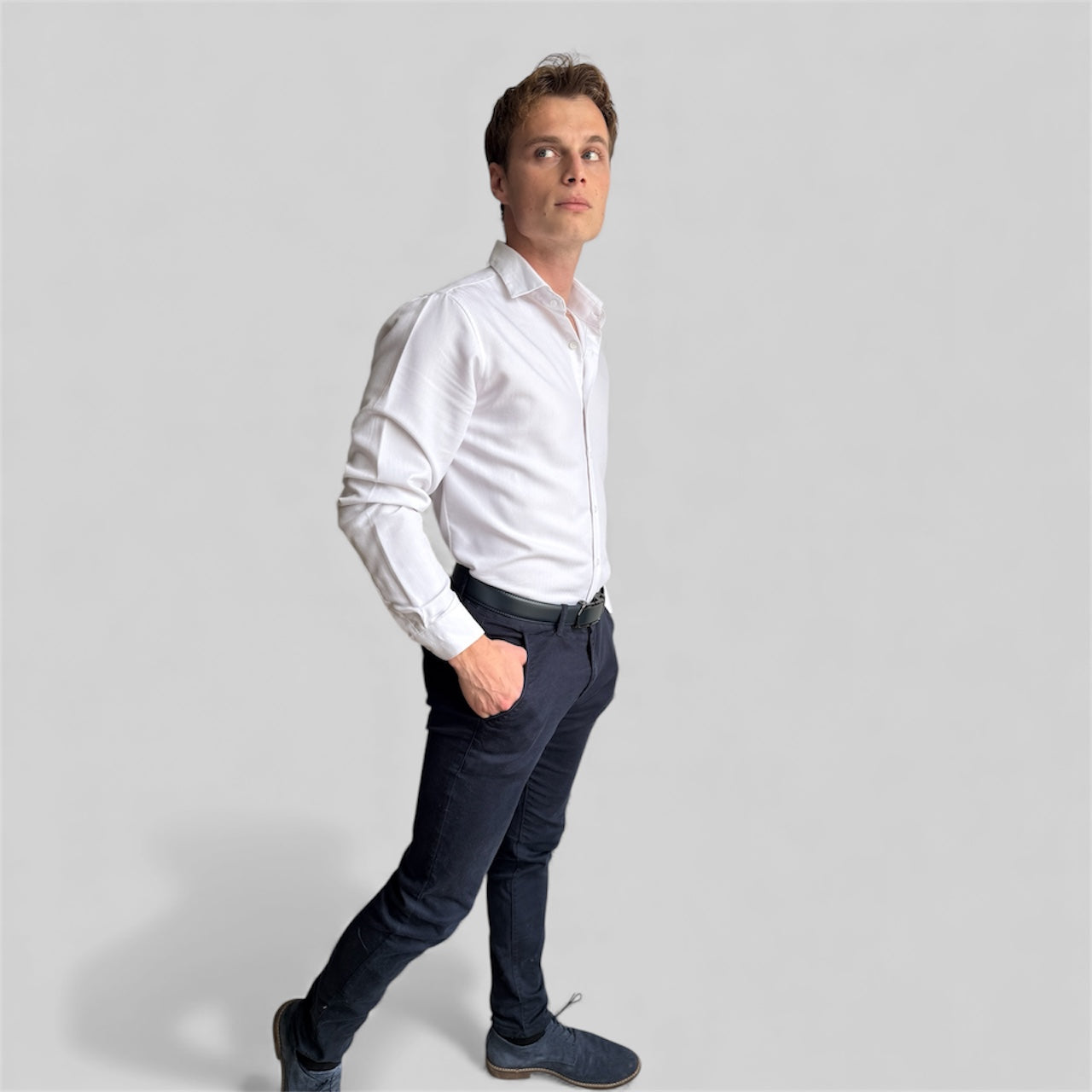 Chemise Chevron Bambou Blanche - miniature 3