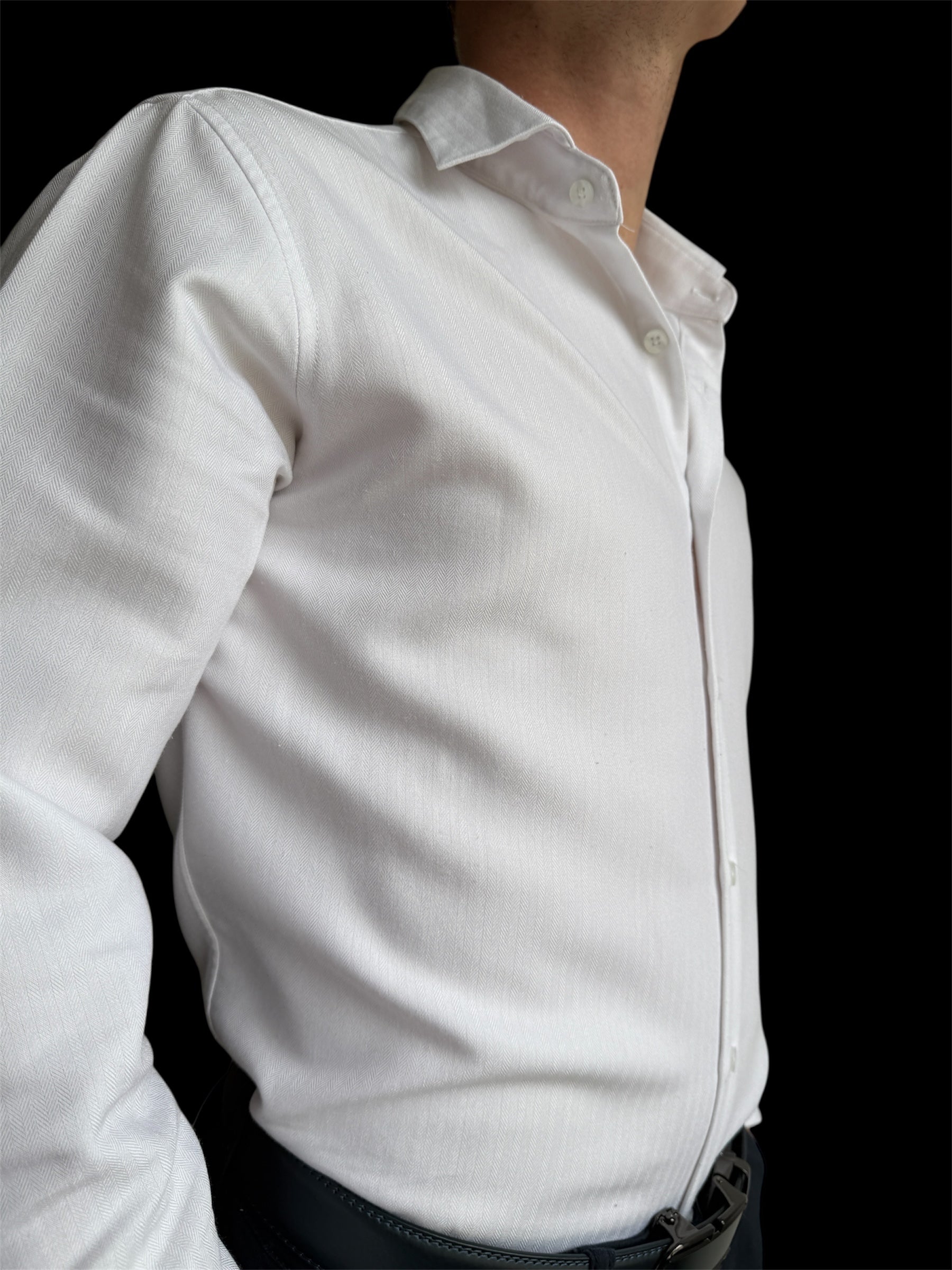 Chemise Chevron Bambou Blanche - miniature 4