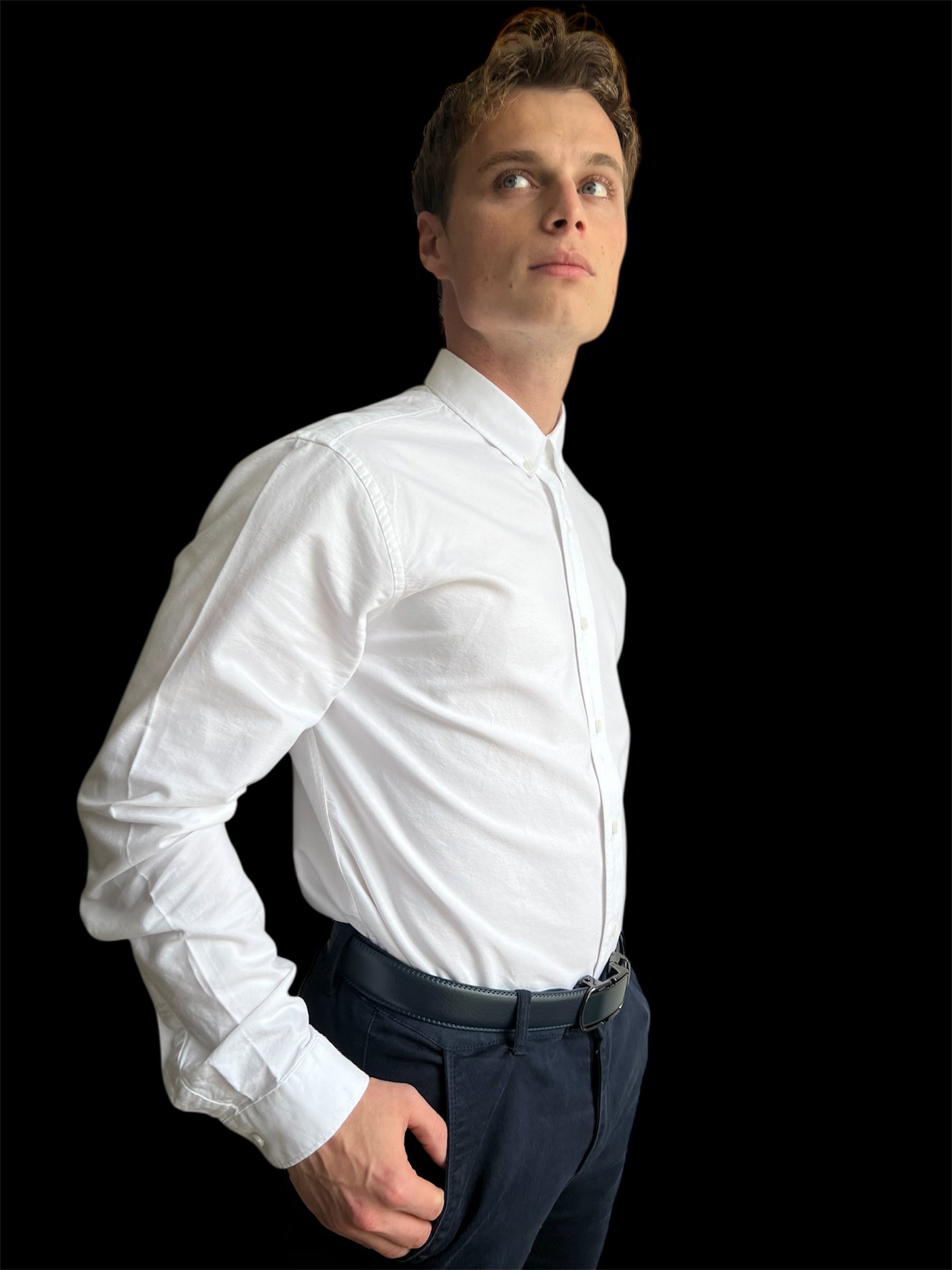 Chemise Col Coton Oxford – Blanc - miniature 3