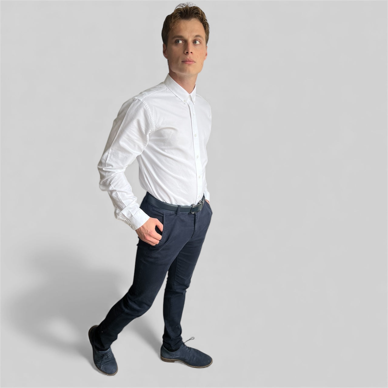Chemise Col Coton Oxford – Blanc - miniature 4