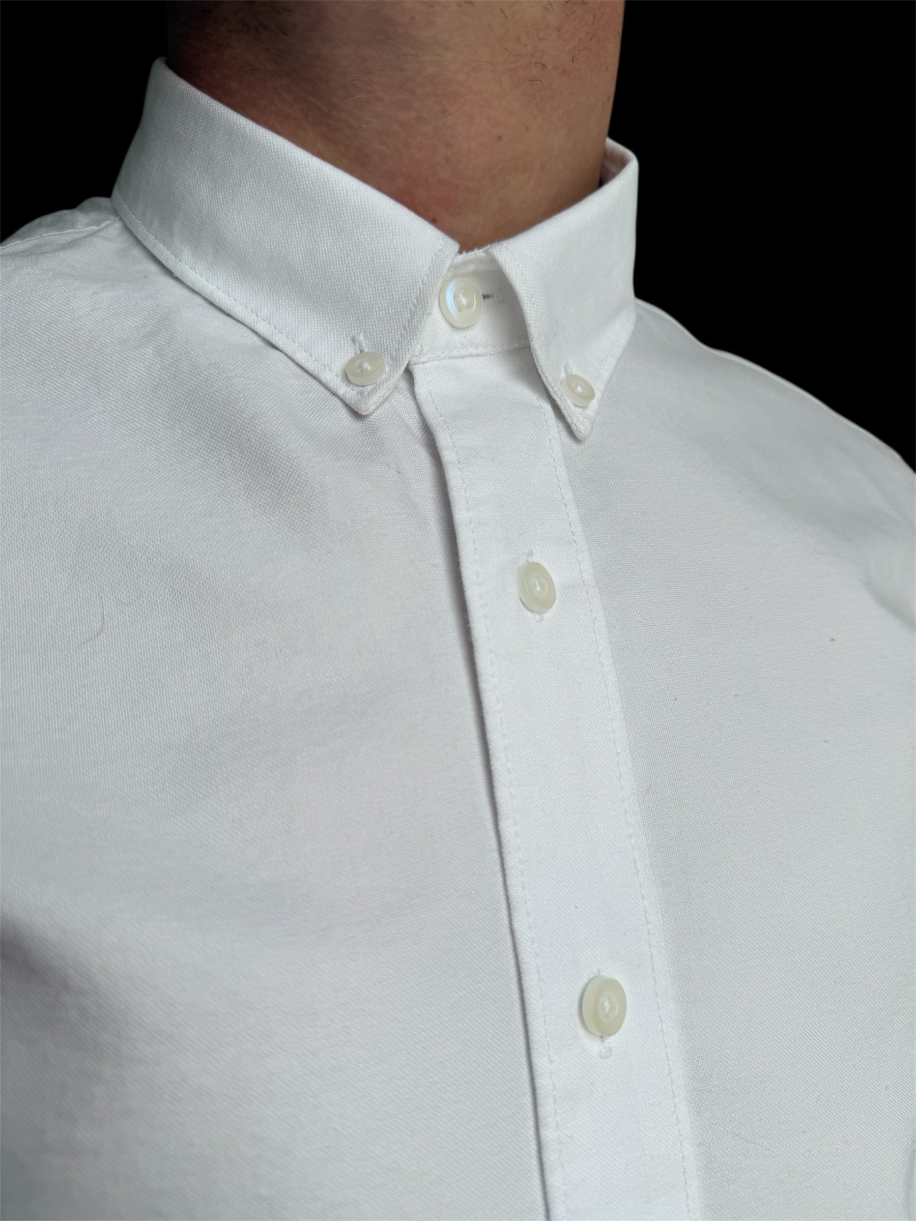 Chemise Col Coton Oxford – Blanc - miniature 2