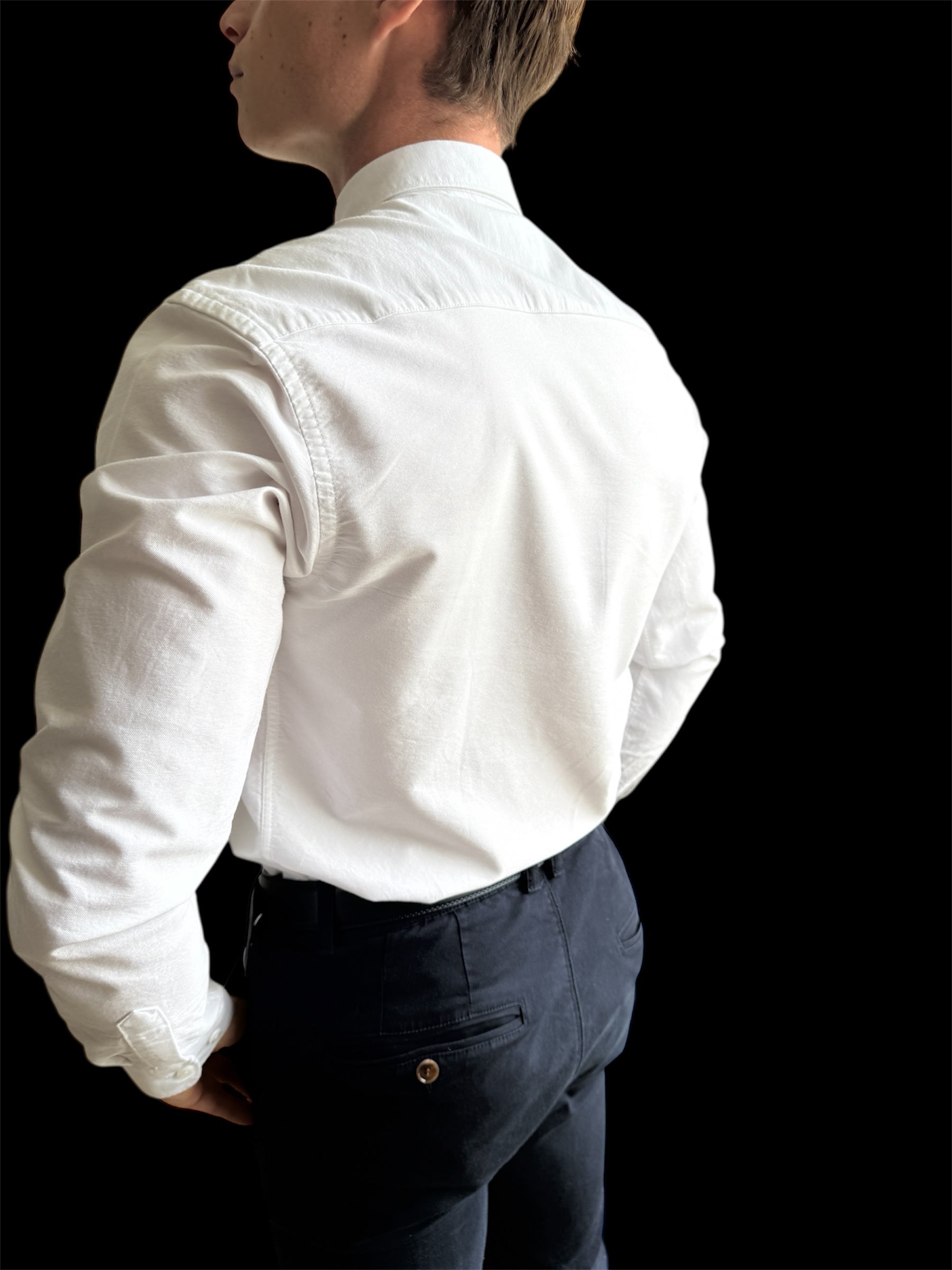 Chemise Col Coton Oxford – Blanc - miniature 5