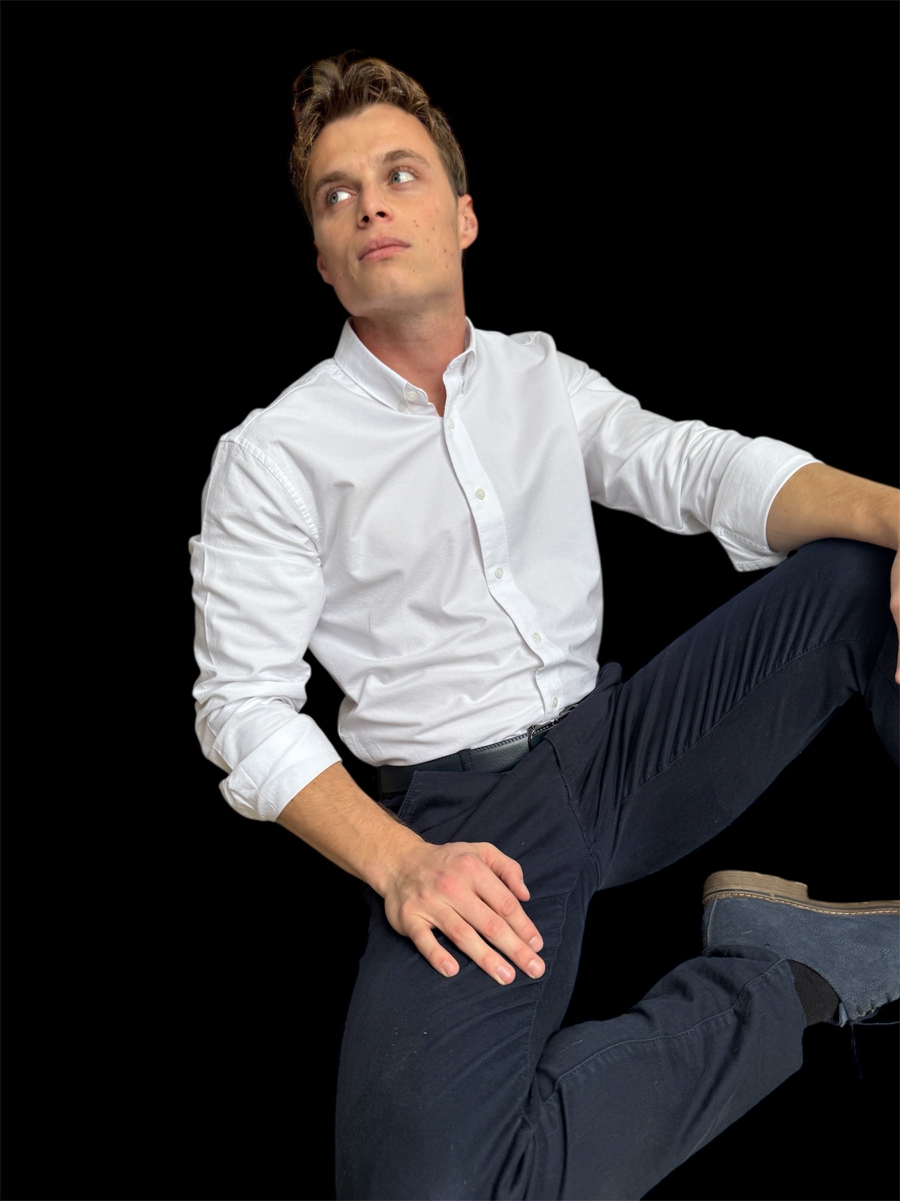 Chemise Col Coton Oxford – Blanc - miniature 6