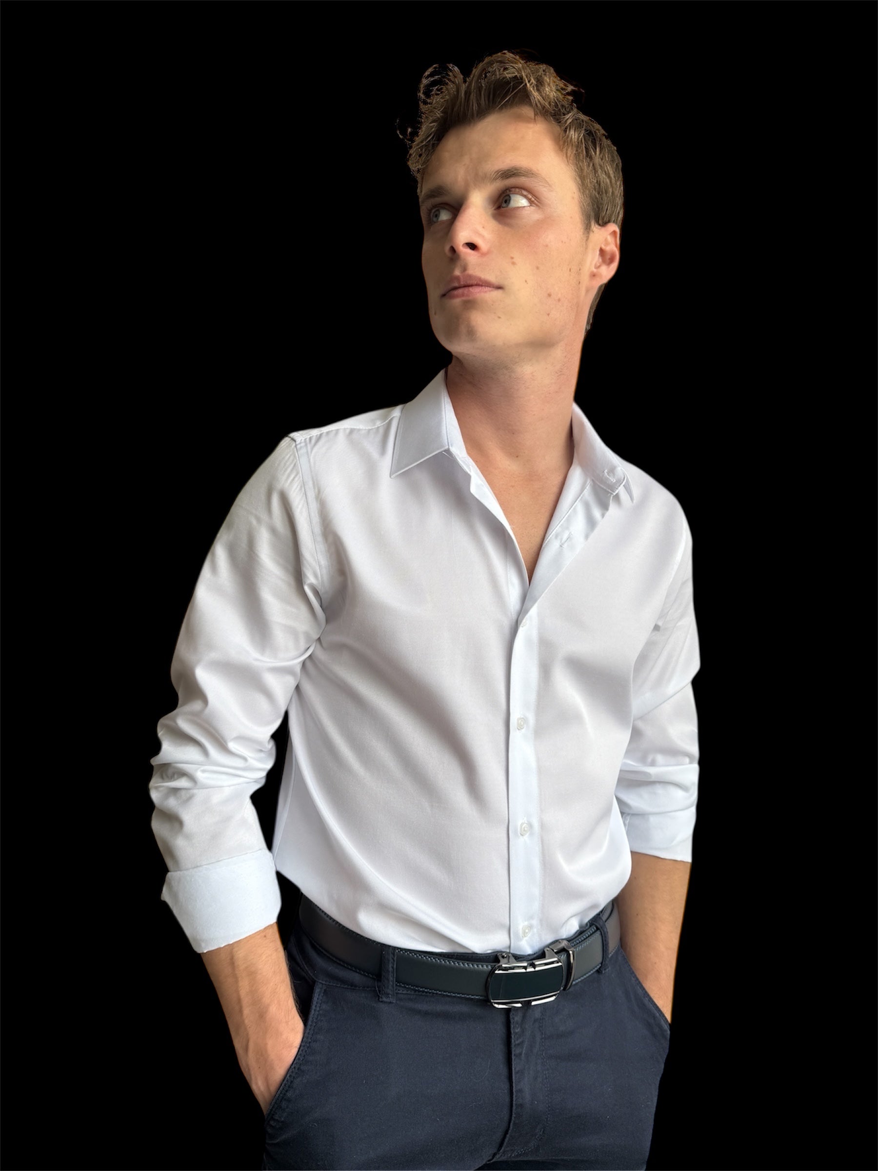 Chemise Slim Fit en Popeline – Blanc - miniature 5