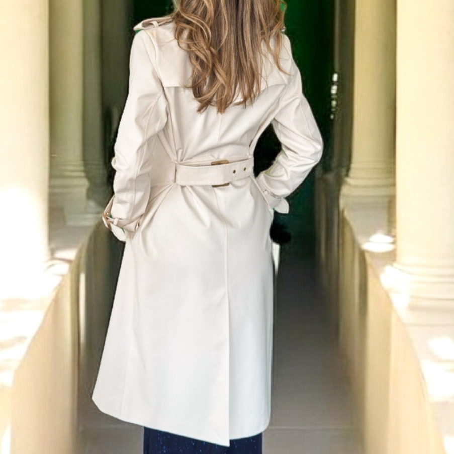 Trench Ceinturé à Double Boutonnage – Blanc - miniature 3