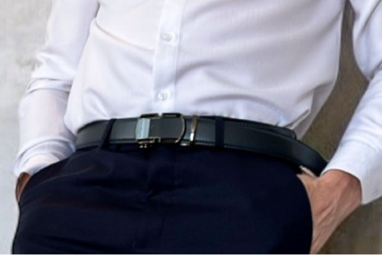 Ceinture Bleu croûte de cuir - miniature 2