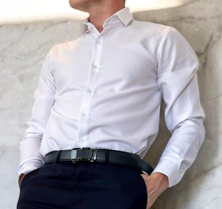 Ceinture Bleu croûte de cuir - miniature 3