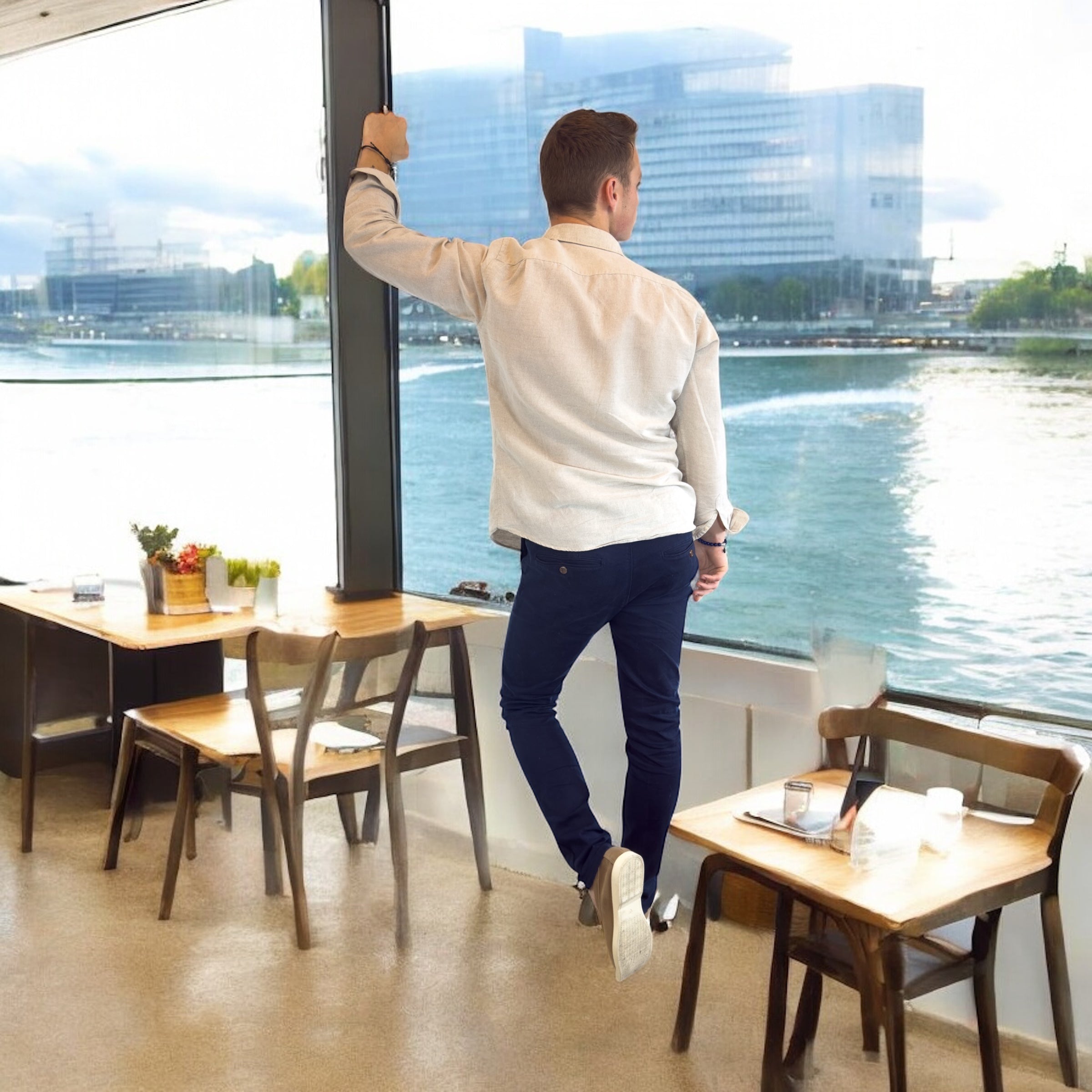 chemise lin beige - miniature 11